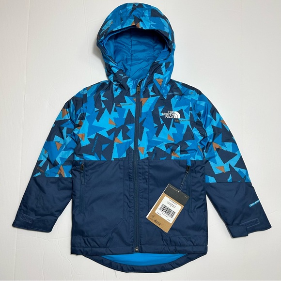 The North Face Kids Freedom Insulated Jacket Acoustic Blue Triangle Camo 3T 5T - Picture 9 of 14